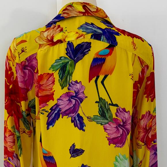 Robert Graham x Pixar The Ellie Tropical-Print Long Sleeve Button Down Shirt XS - Picture 7 of 12